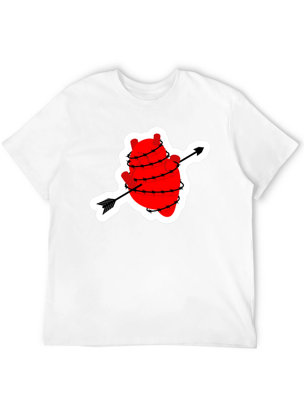 Heart with Arrow Barbed Wire Graphic T-Shirt