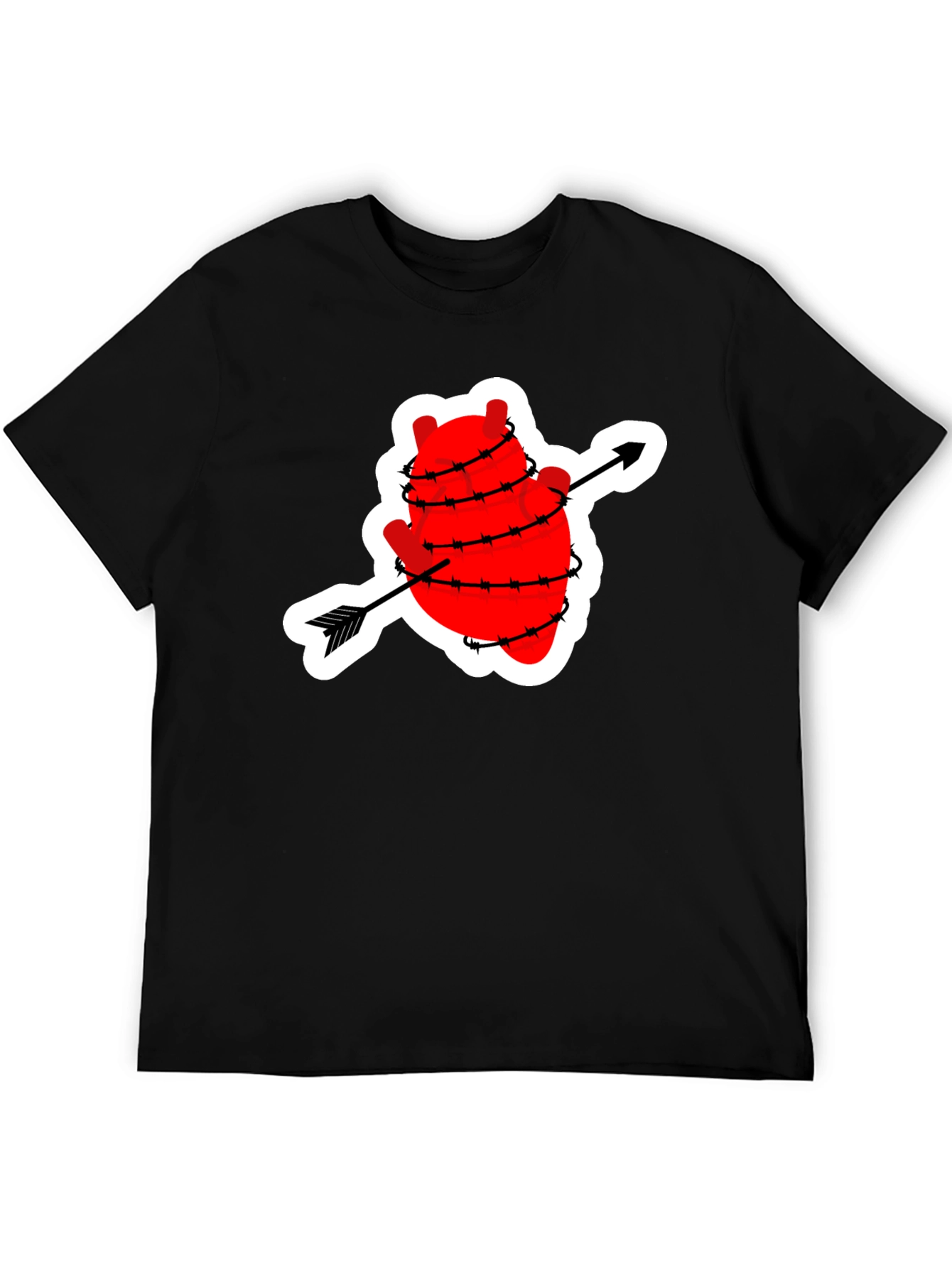 Heart with Arrow Barbed Wire Graphic T-Shirt