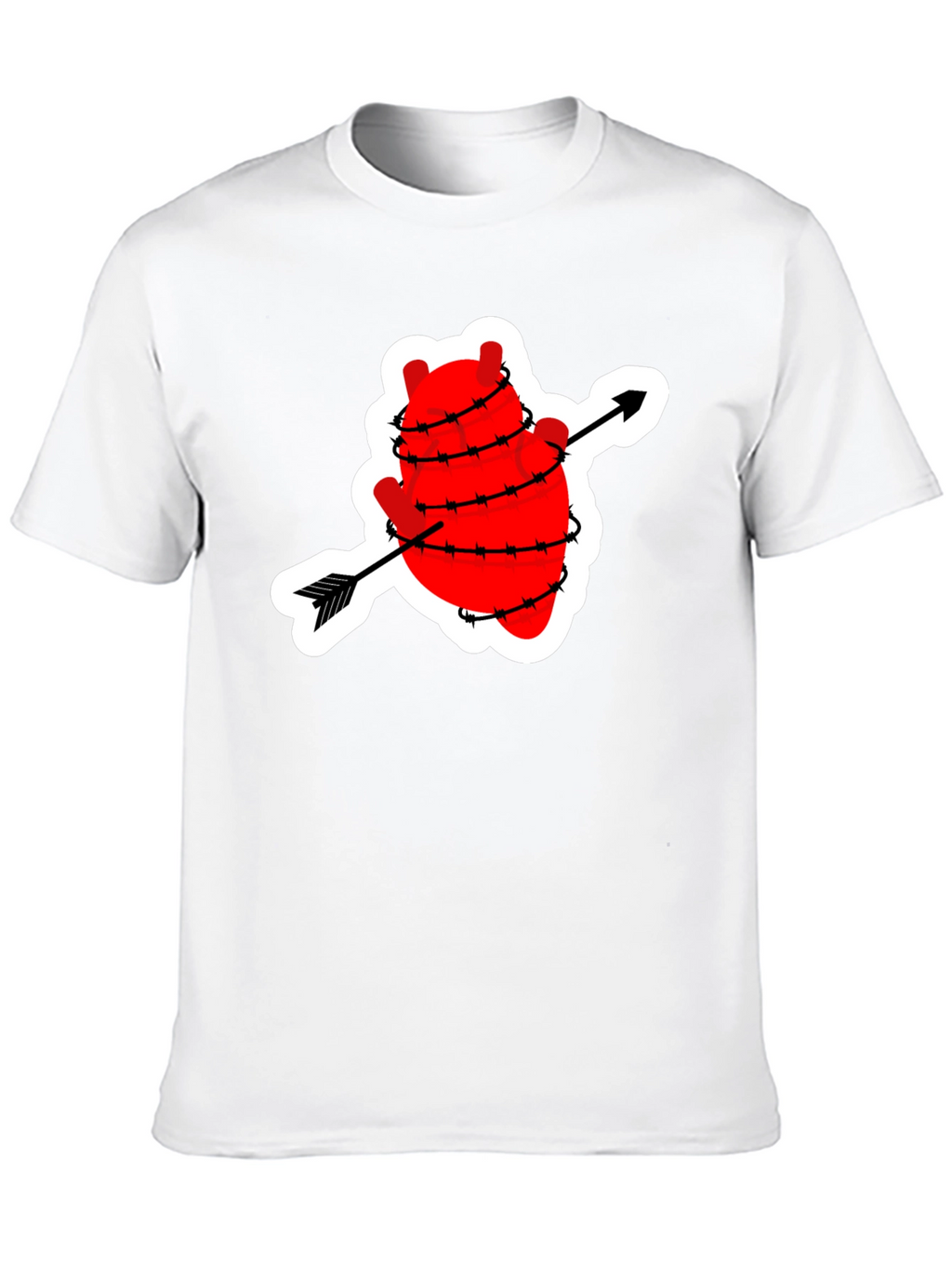 Heart with Arrow Barbed Wire Graphic T-Shirt
