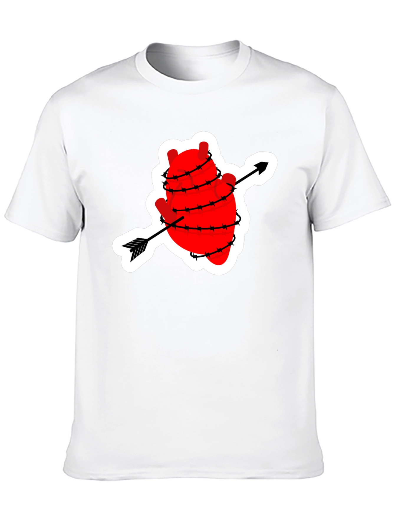 Heart with Arrow Barbed Wire Graphic T-Shirt