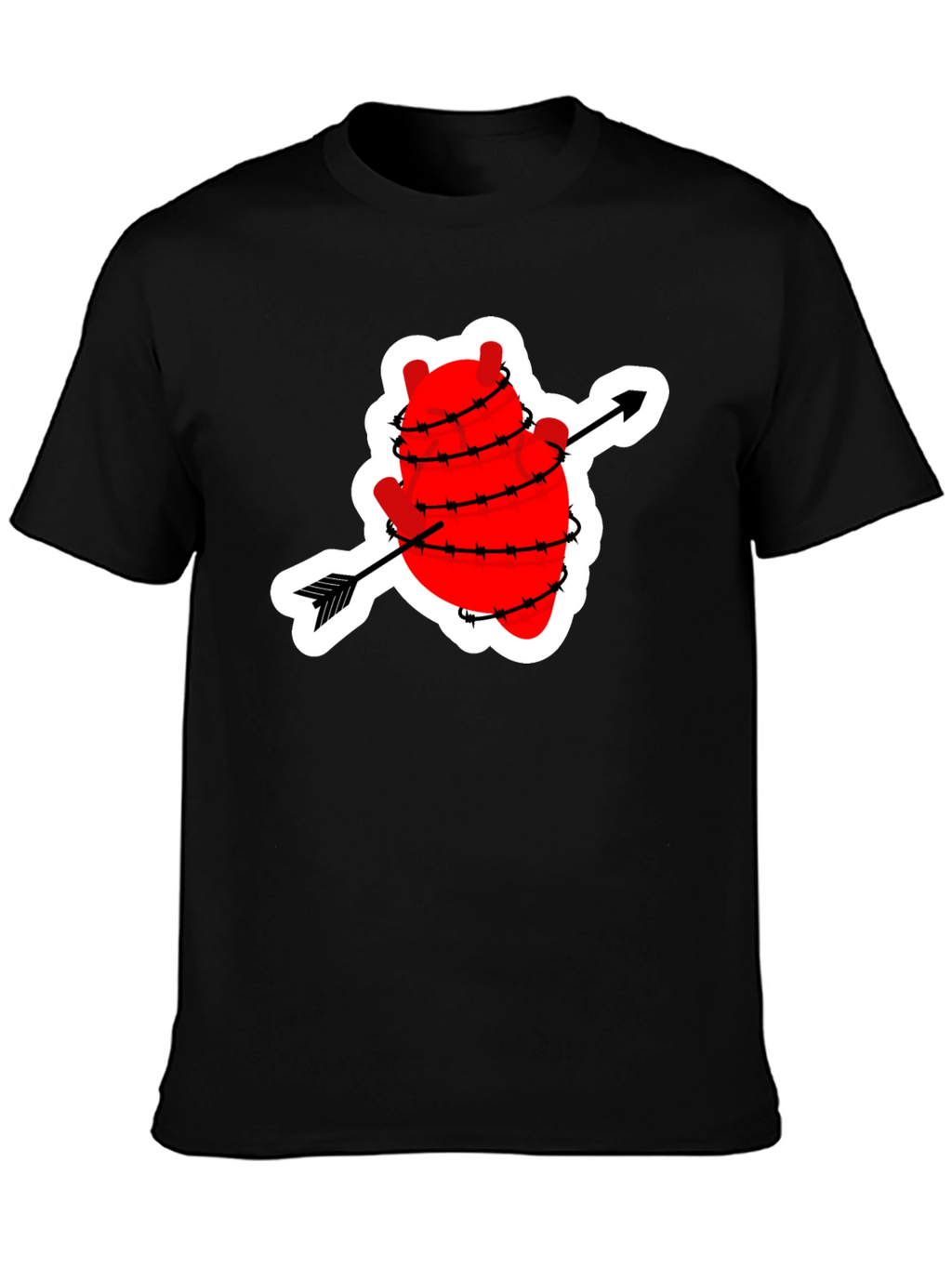 Heart with Arrow Barbed Wire Graphic T-Shirt