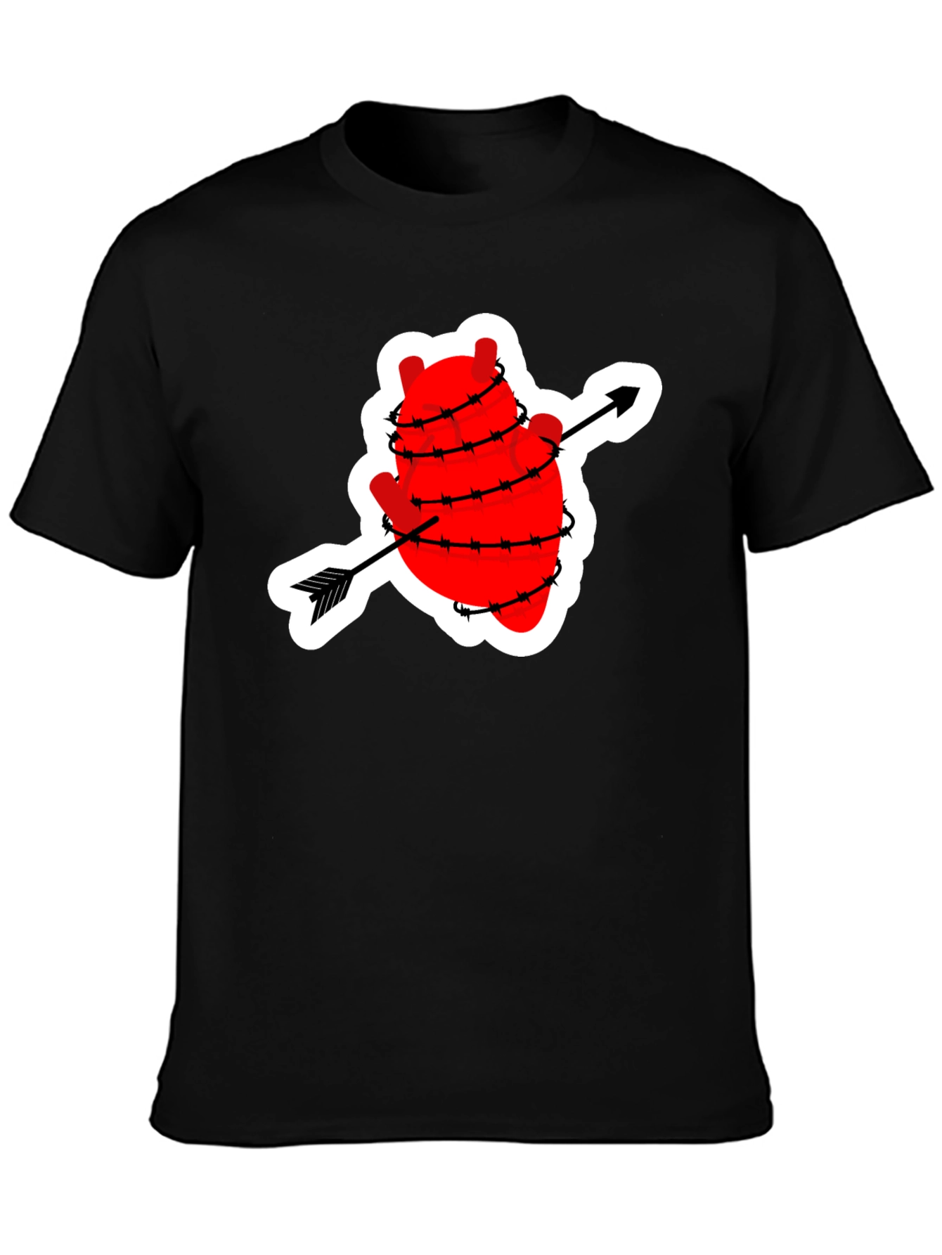 Heart with Arrow Barbed Wire Graphic T-Shirt