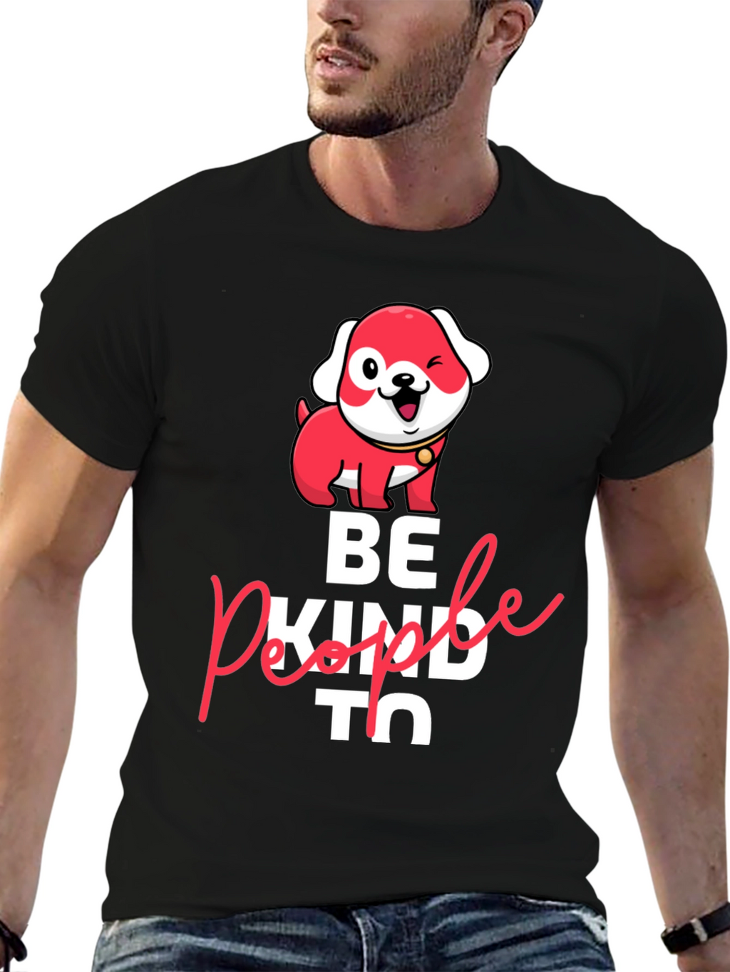 Be Kind To People Dog Graphic Tee