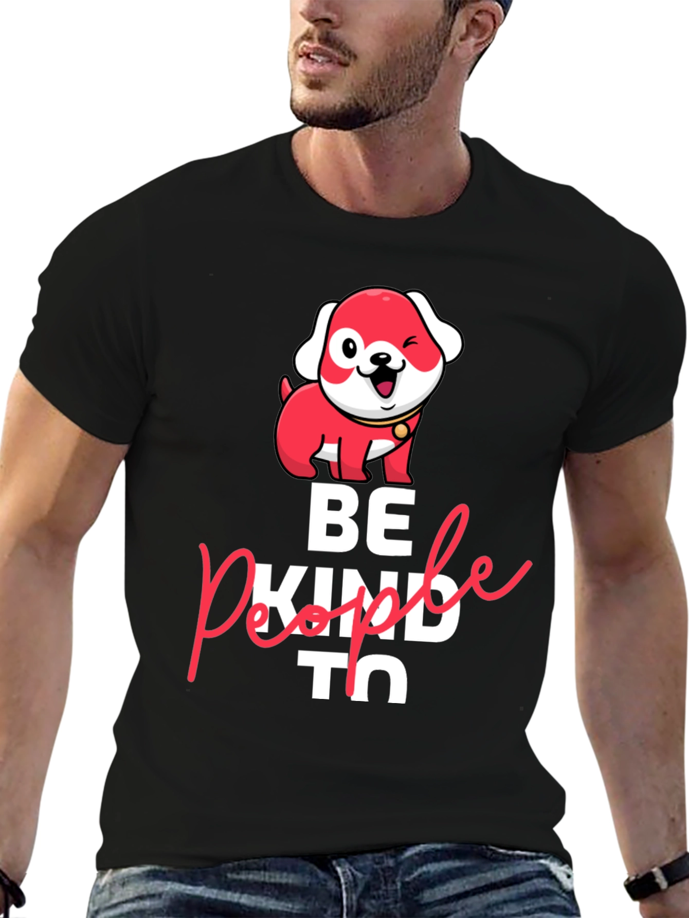 Be Kind To People Dog Graphic Tee