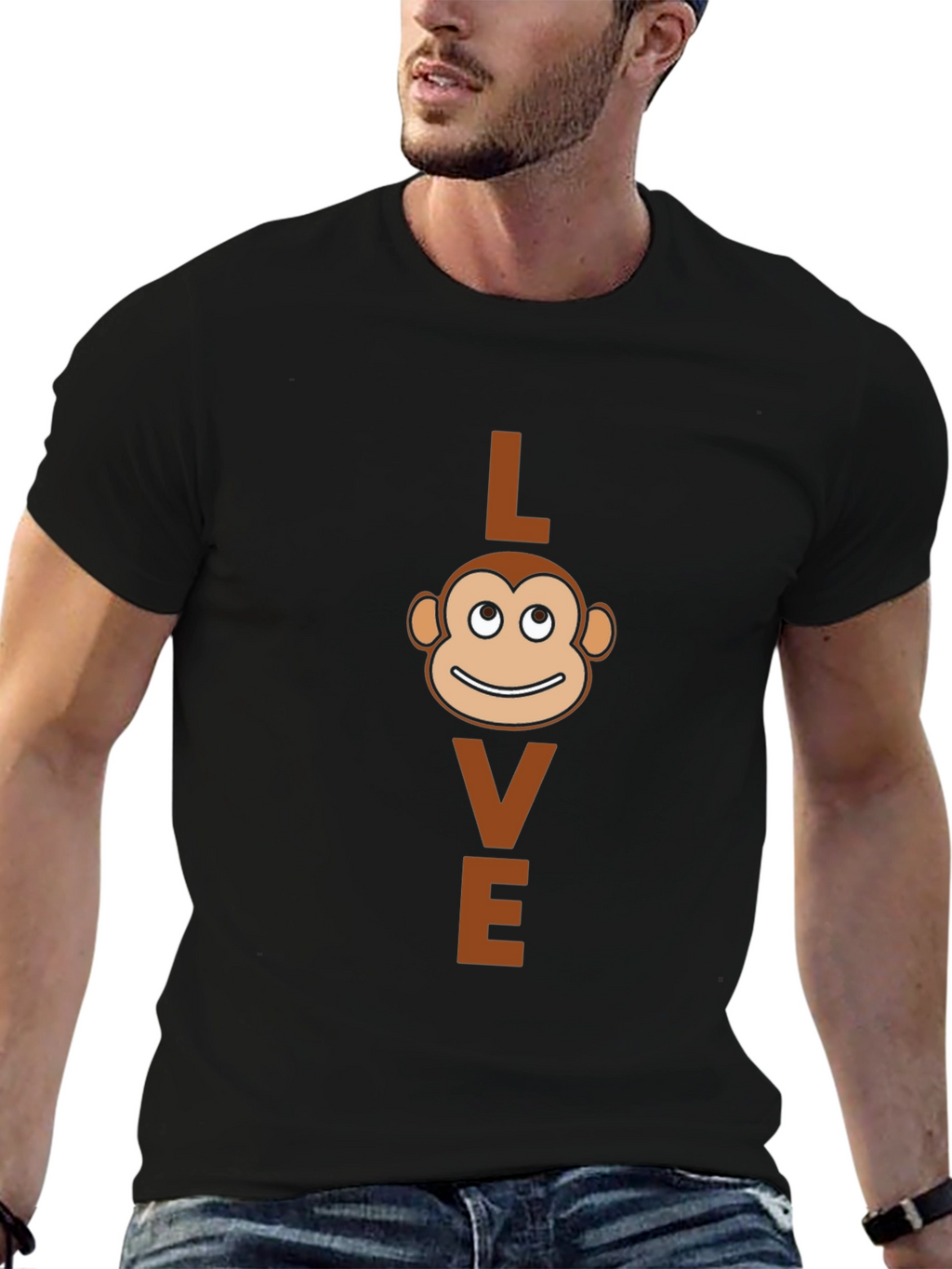 Love Monkey Graphic T-Shirt - Black
