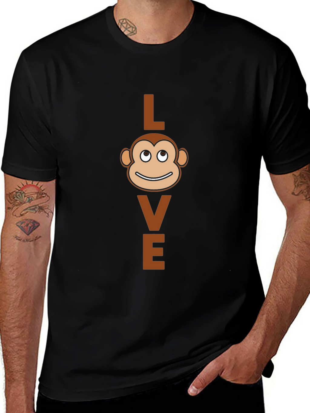 Love Monkey Graphic T-Shirt - Black