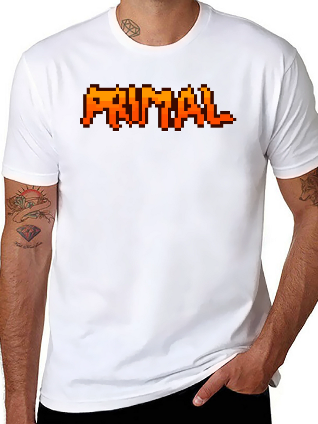 Primal Pixel T-Shirt - Retro Gaming Style