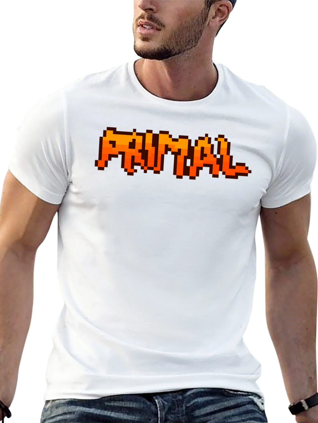 Primal Pixel T-Shirt - Retro Gaming Style