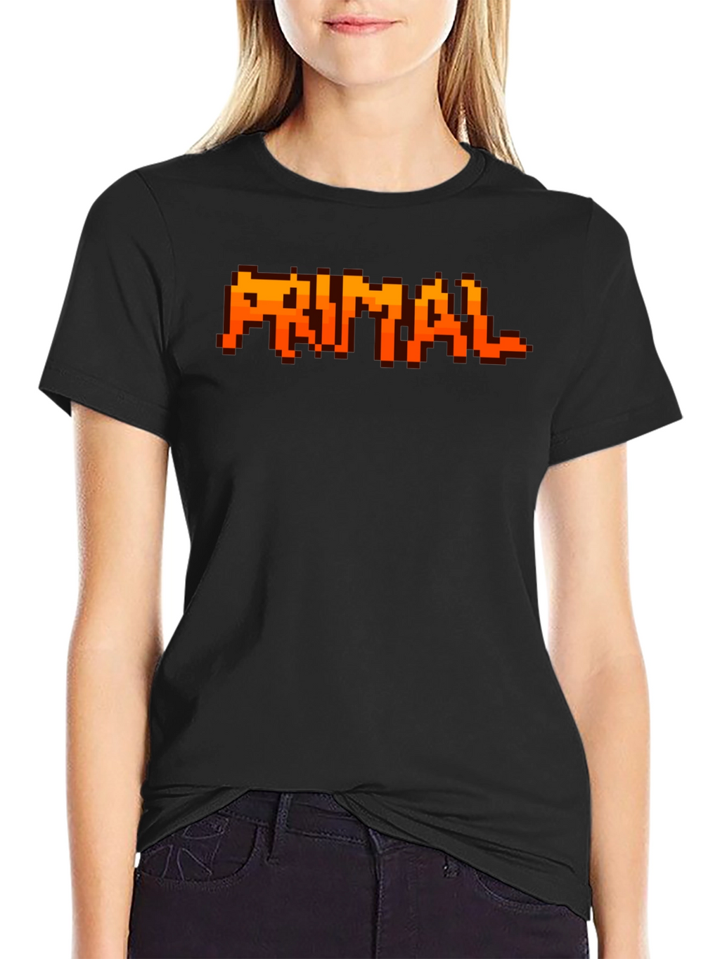 Primal Pixel T-Shirt - Retro Gaming Style