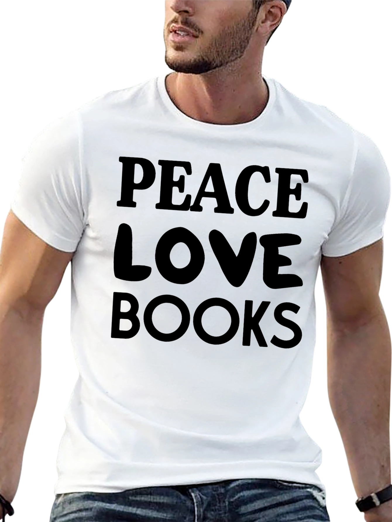 Peace Love Books Black T-Shirt