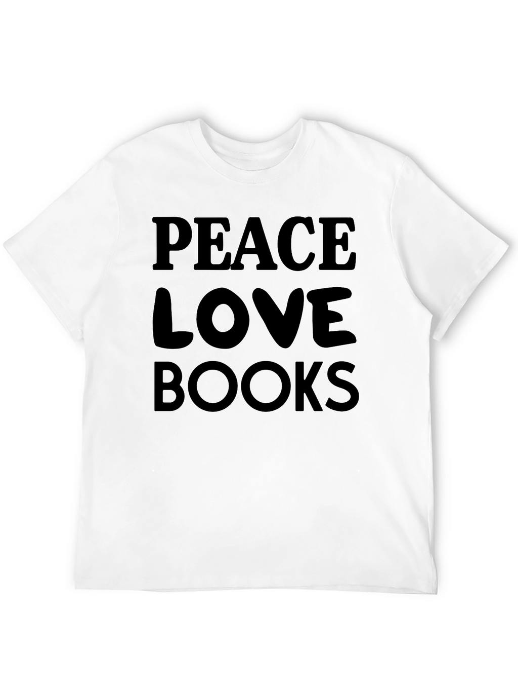Peace Love Books Black T-Shirt