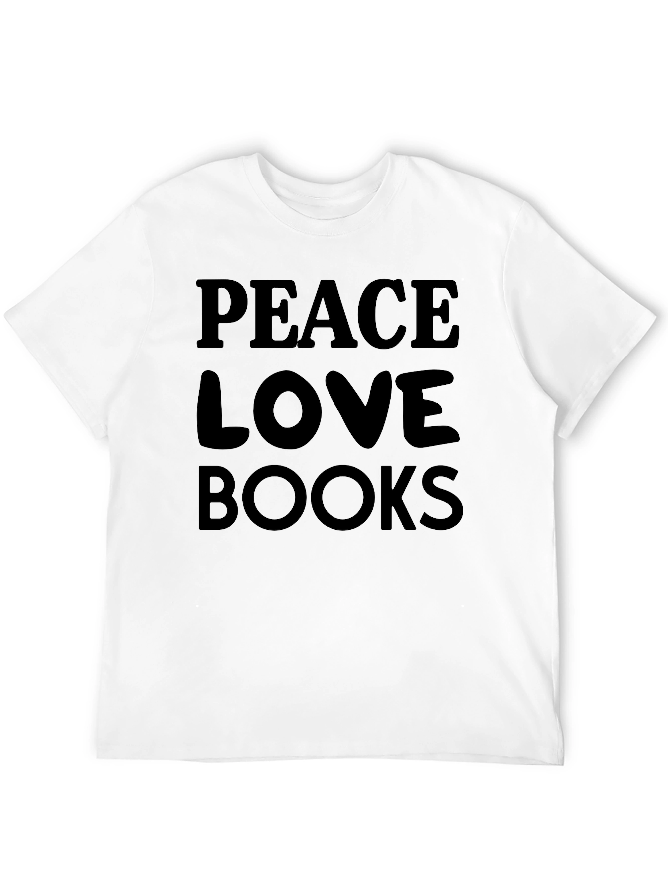 Peace Love Books Black T-Shirt