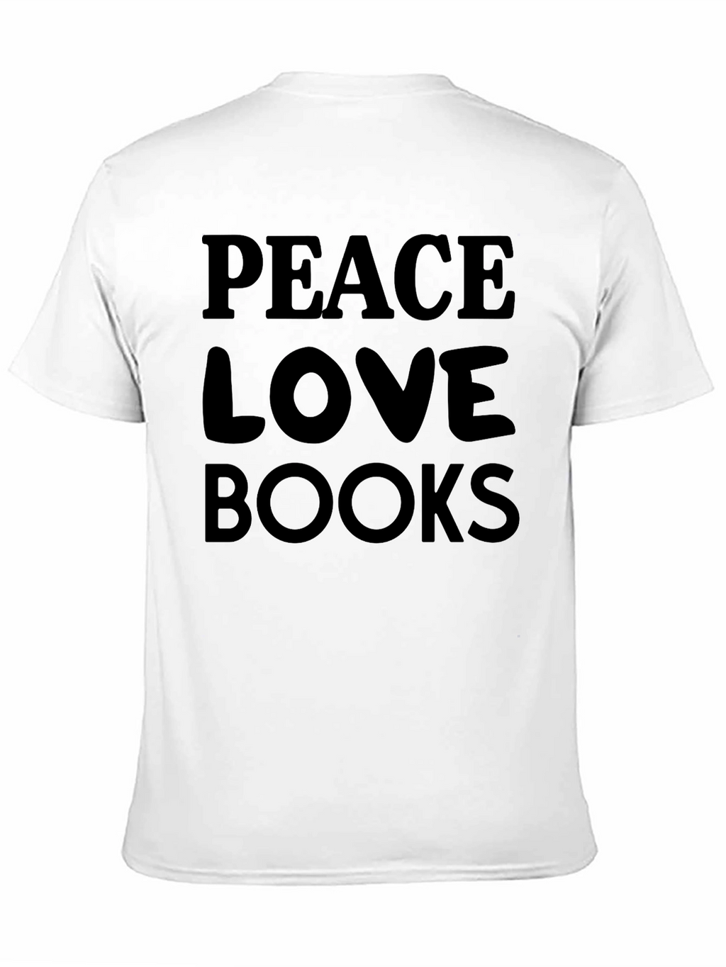Peace Love Books Black T-Shirt