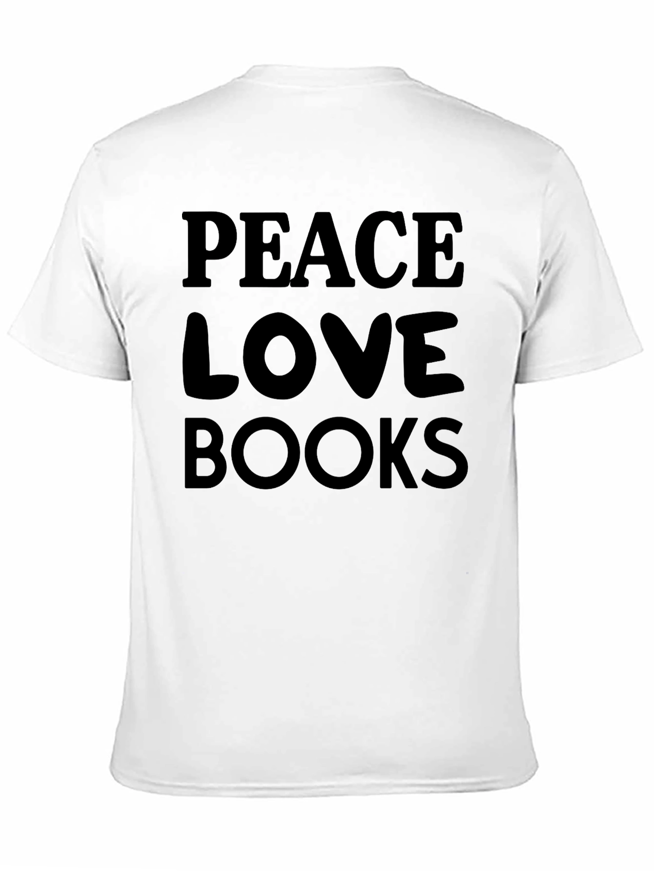Peace Love Books Black T-Shirt