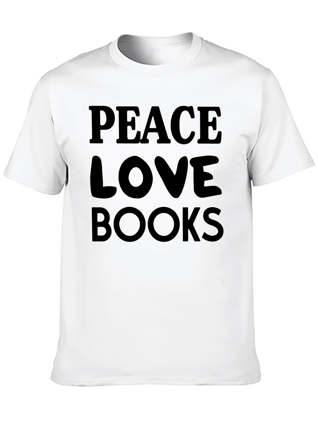 Peace Love Books Black T-Shirt