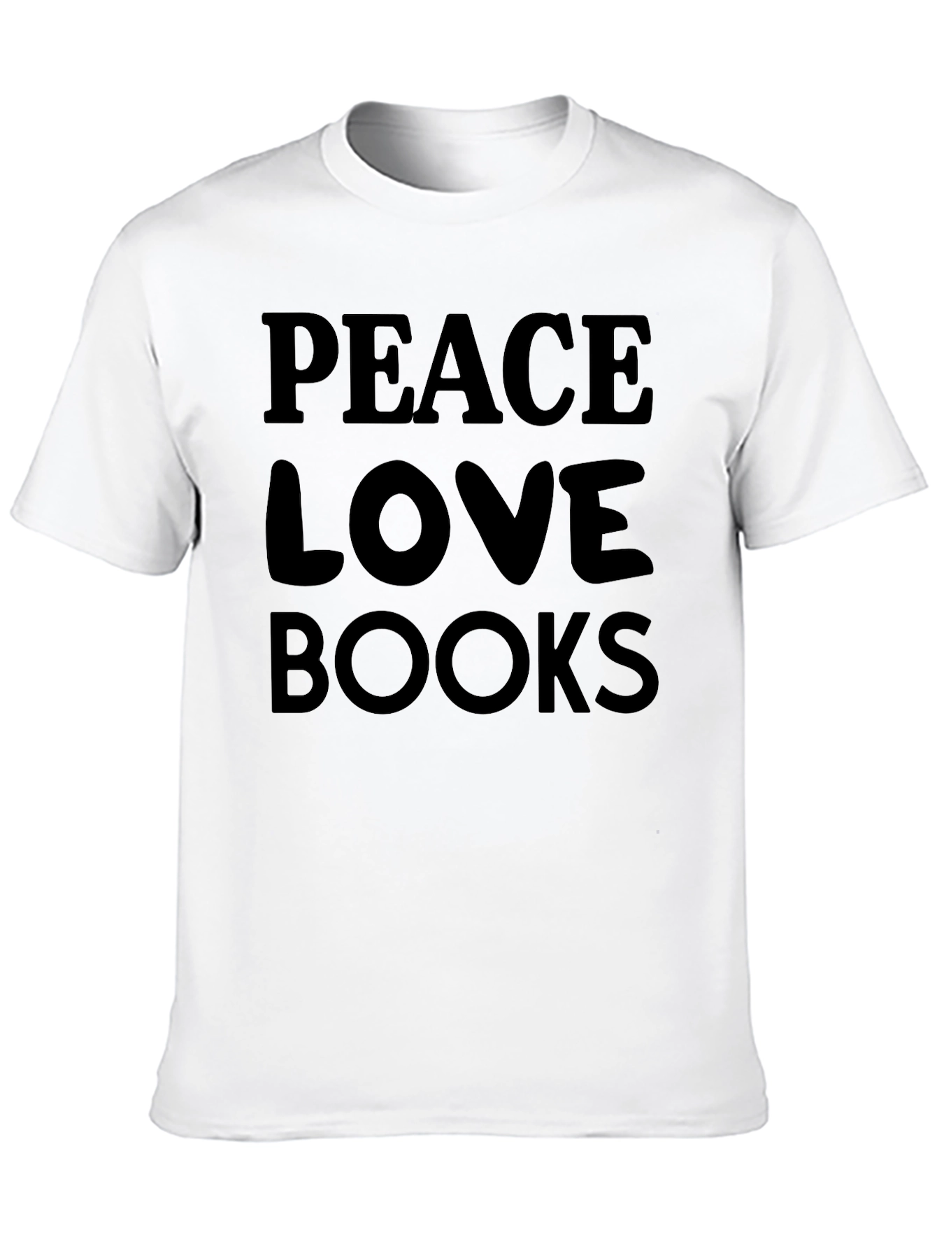 Peace Love Books Black T-Shirt