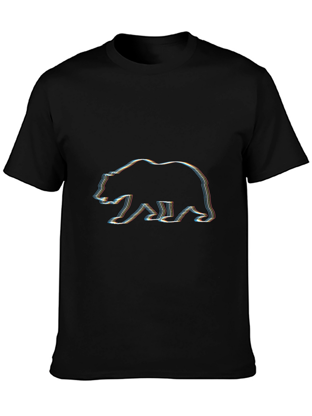 Bear Outline Graphic Tee - Casual Style