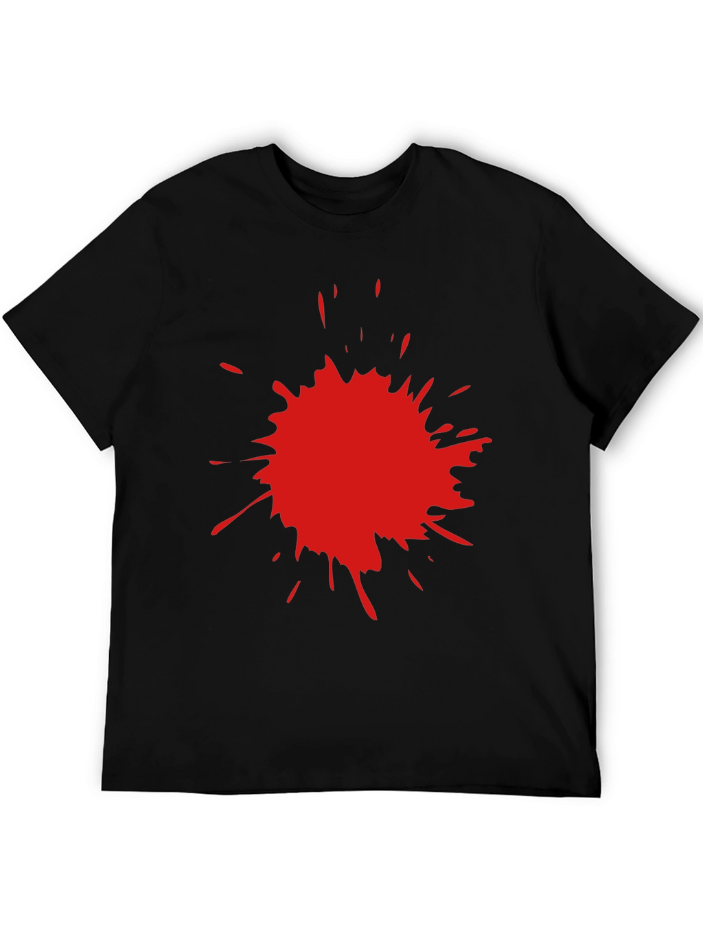 Black T-Shirt with Red Splatter Graphic
