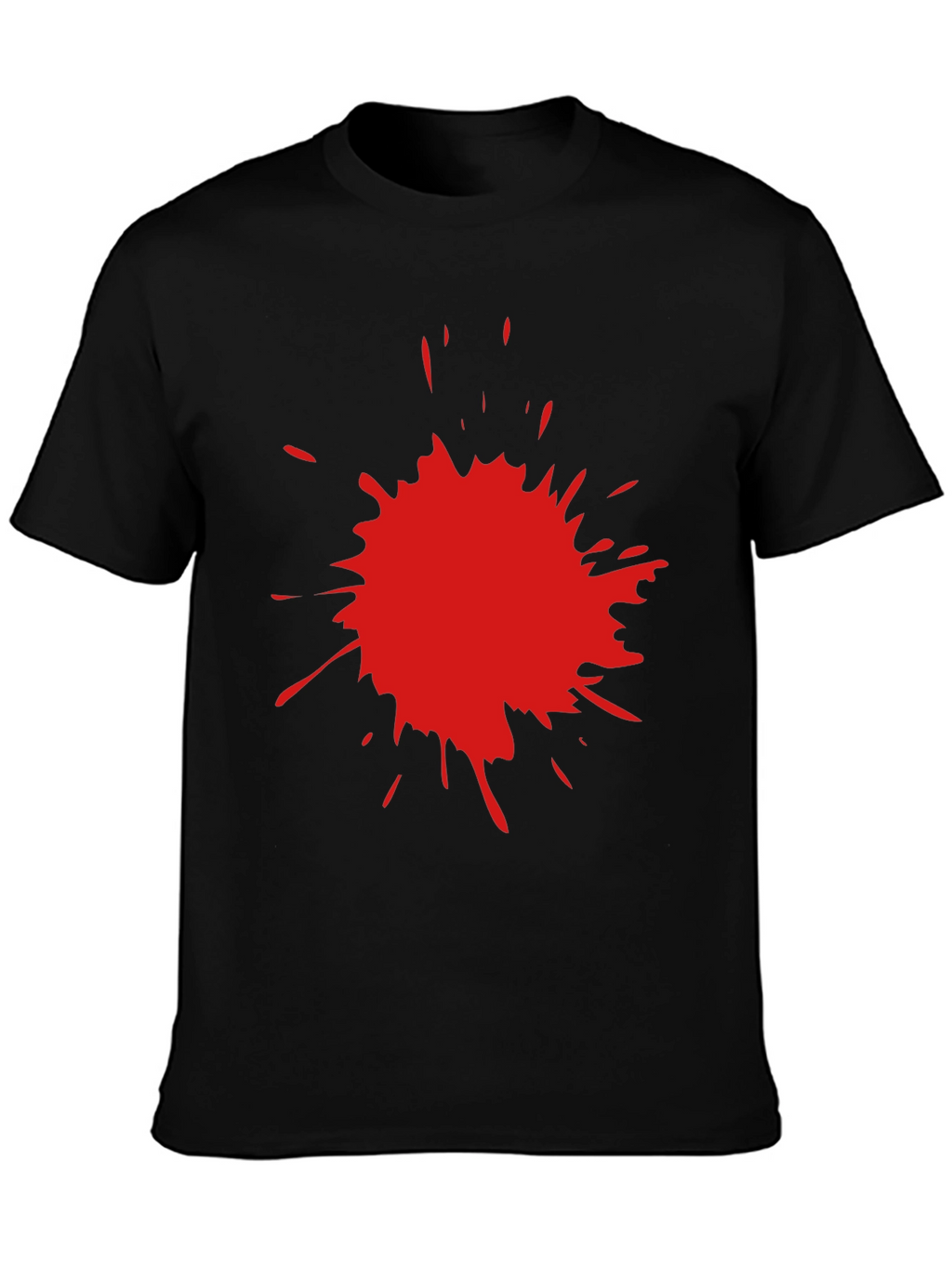 Black T-Shirt with Red Splatter Graphic