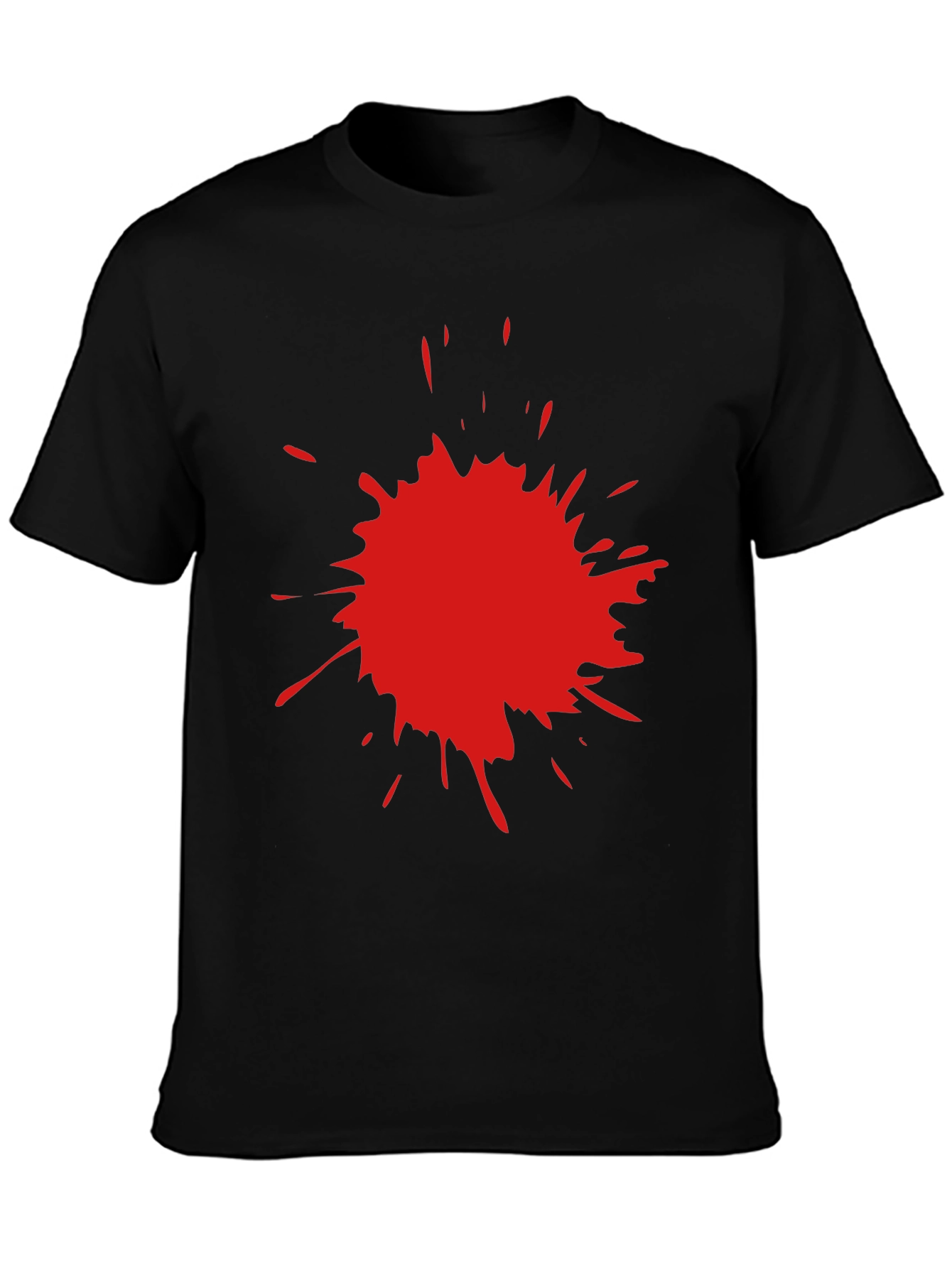 Black T-Shirt with Red Splatter Graphic
