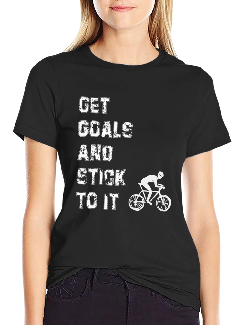 Motivational Cycling T-Shirt: Get Goals and Stick To It