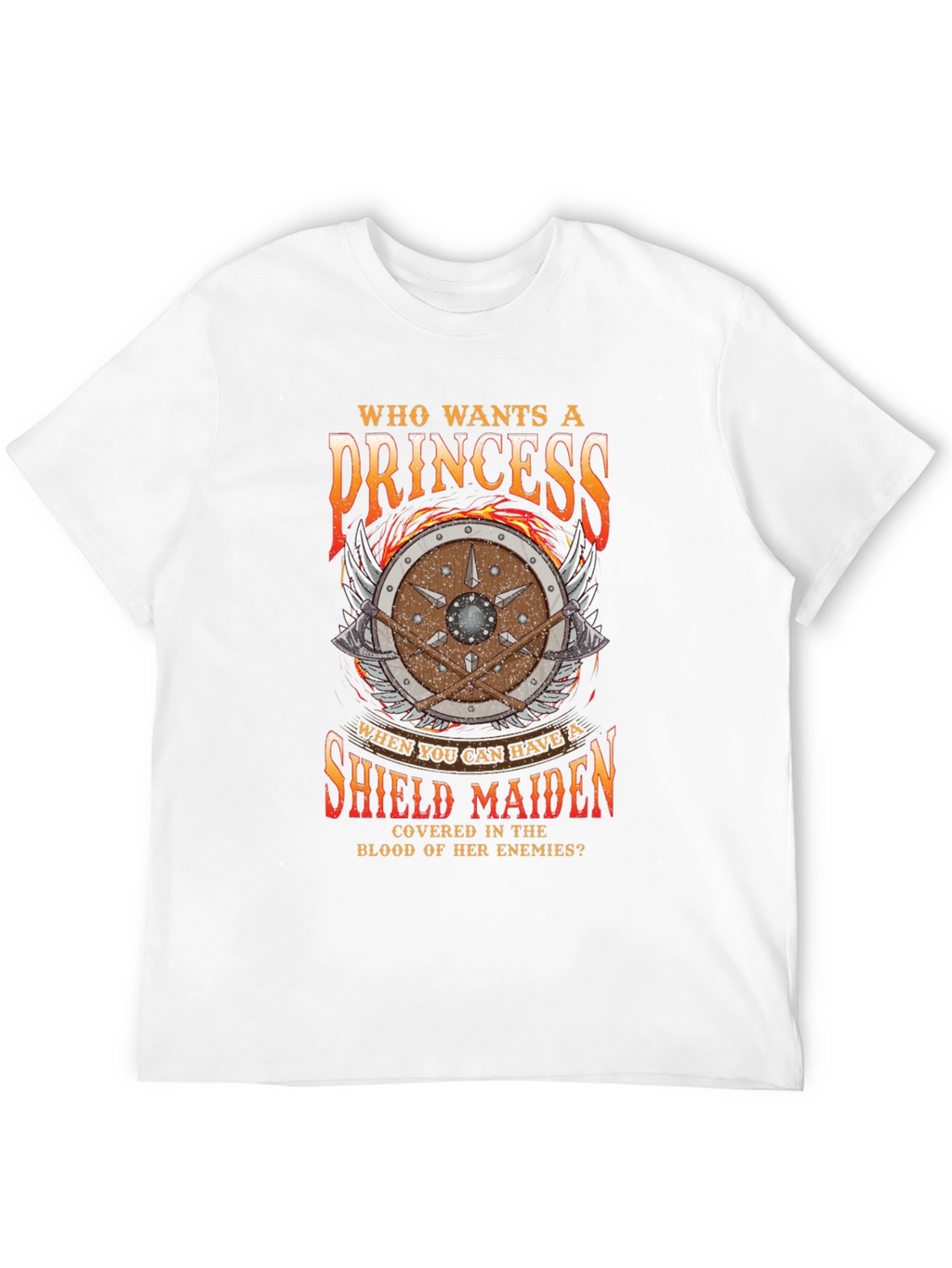 Shield Maiden Graphic Tee - Warrior Princess Design