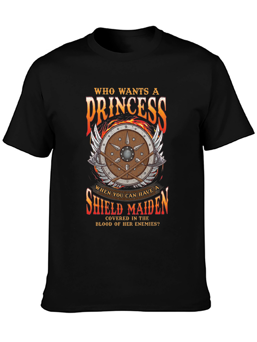Shield Maiden Graphic Tee - Warrior Princess Design