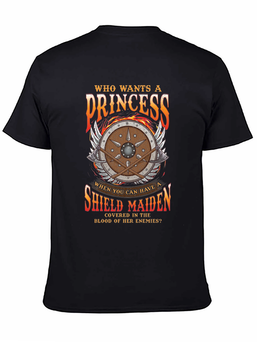 Shield Maiden Graphic Tee - Warrior Princess Design