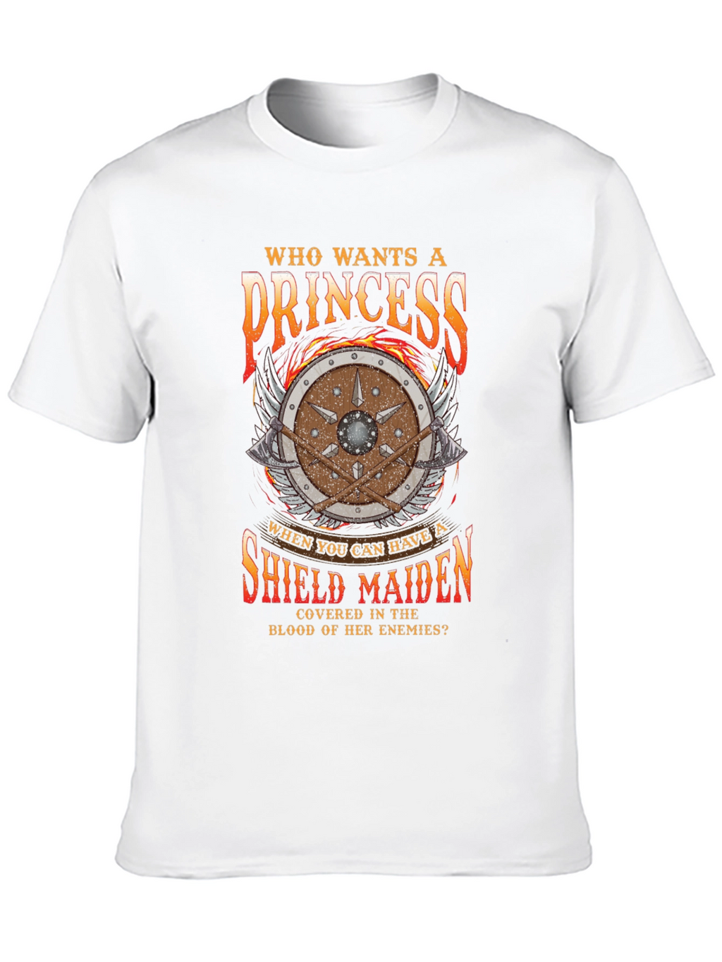 Shield Maiden Graphic Tee - Warrior Princess Design