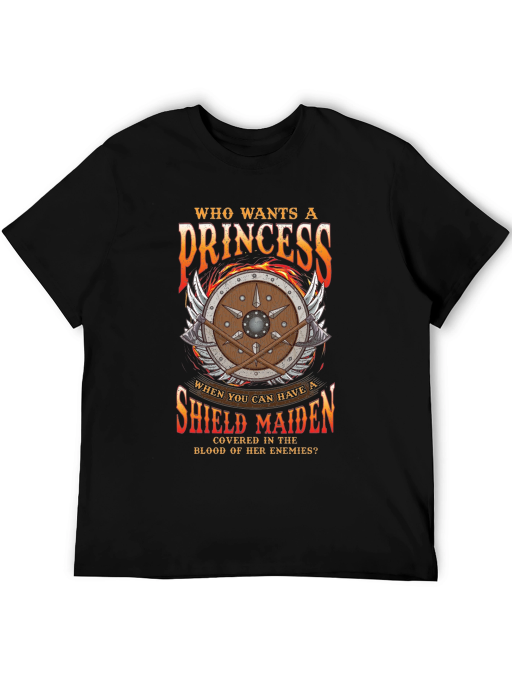 Shield Maiden Graphic Tee - Warrior Princess Design