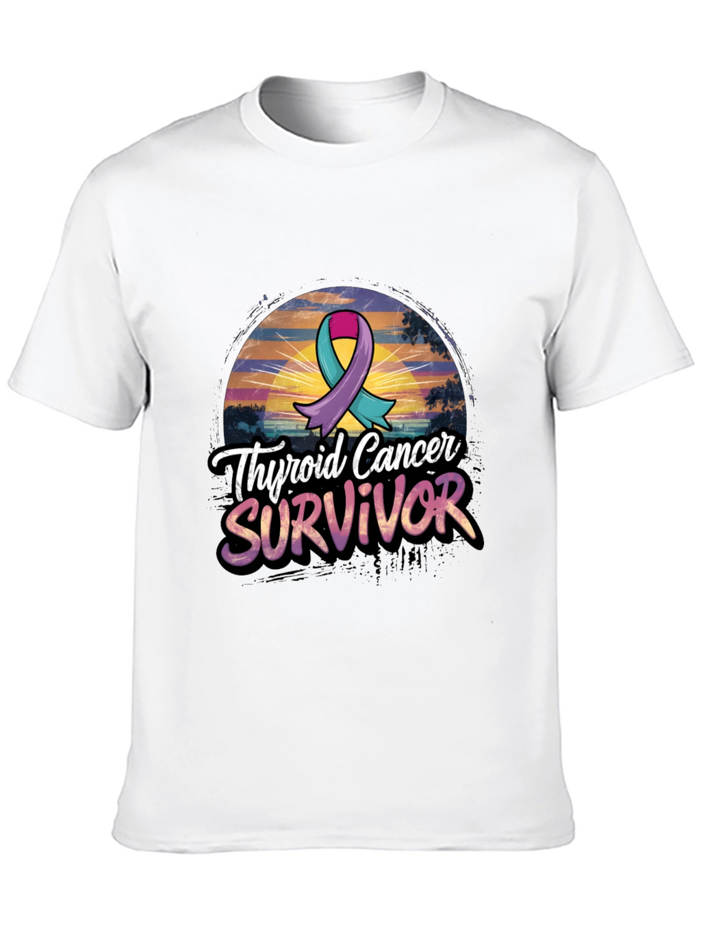 Thyroid Cancer Survivor Ribbon Graphic Tee