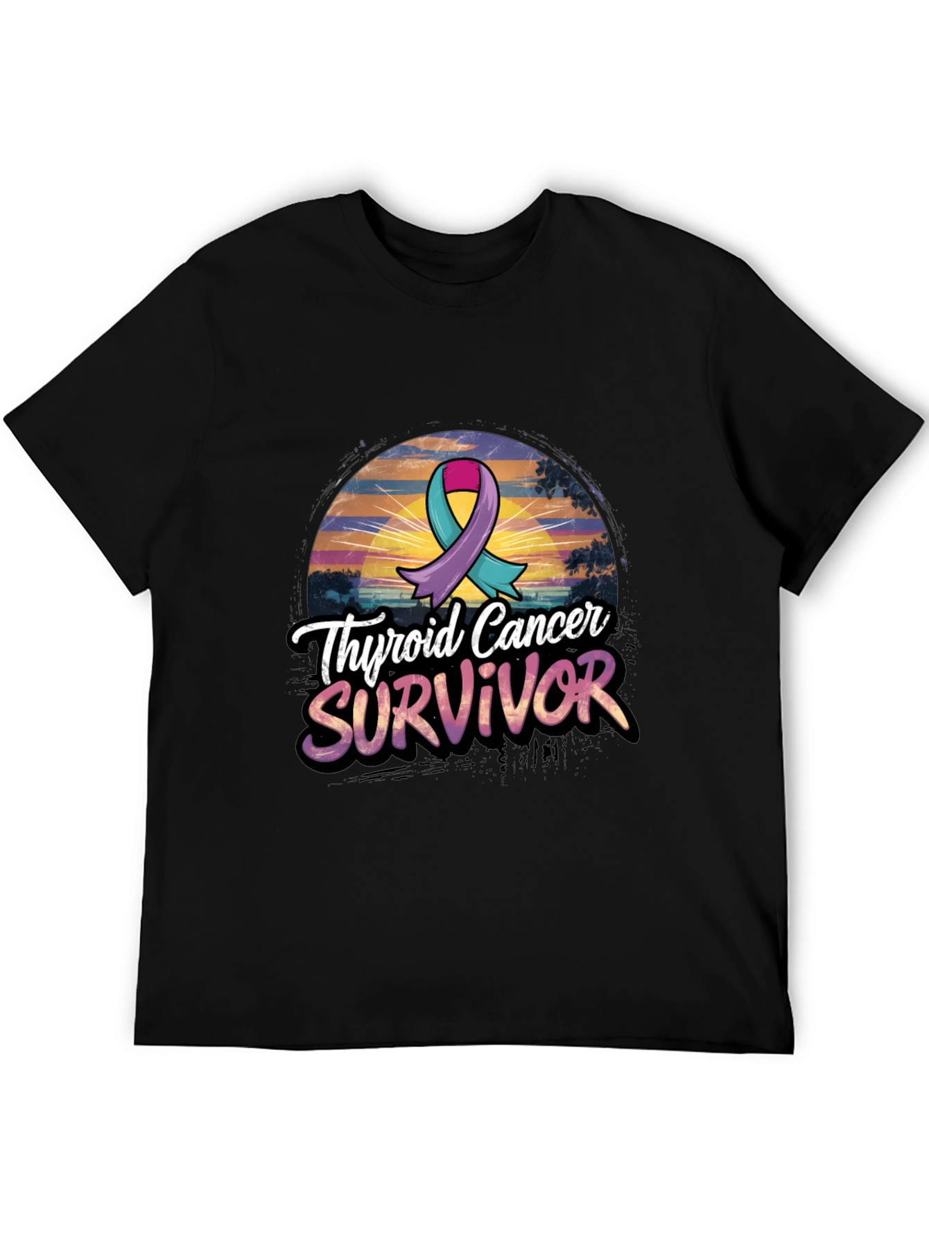 Thyroid Cancer Survivor Ribbon Graphic Tee