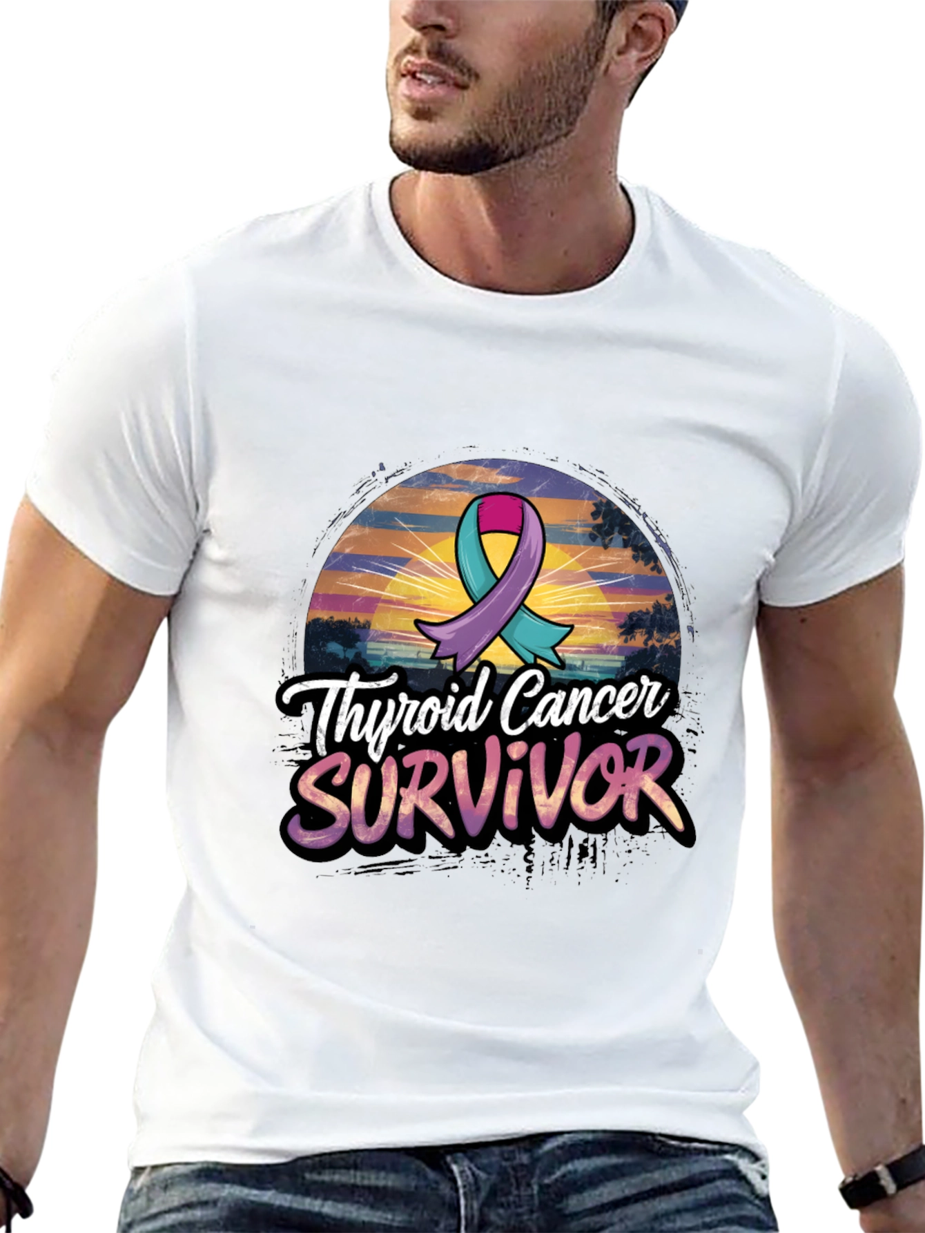 Thyroid Cancer Survivor Ribbon Graphic Tee
