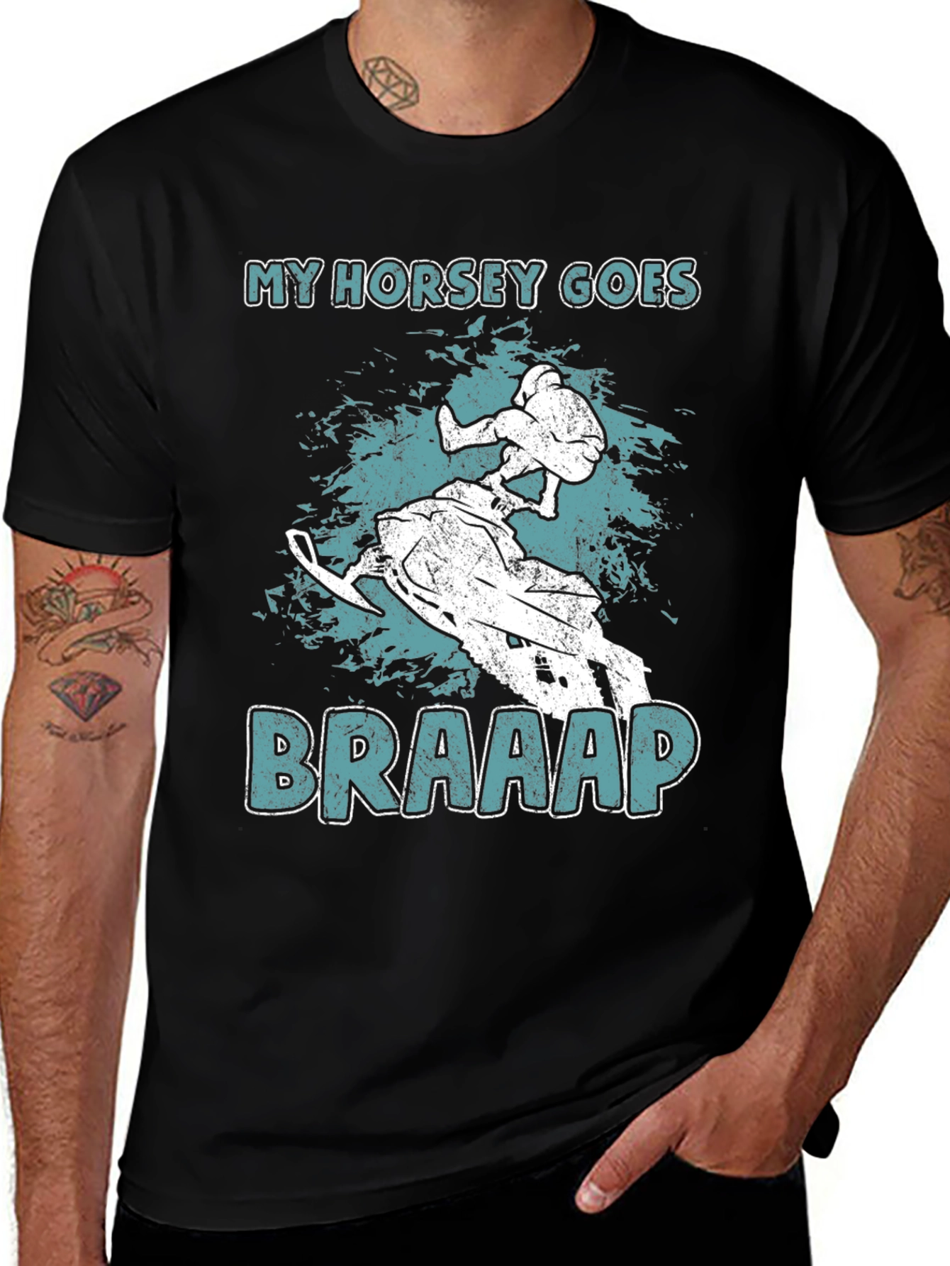 My Horsey Goes Braaap T-Shirt - Snowmobile Rider