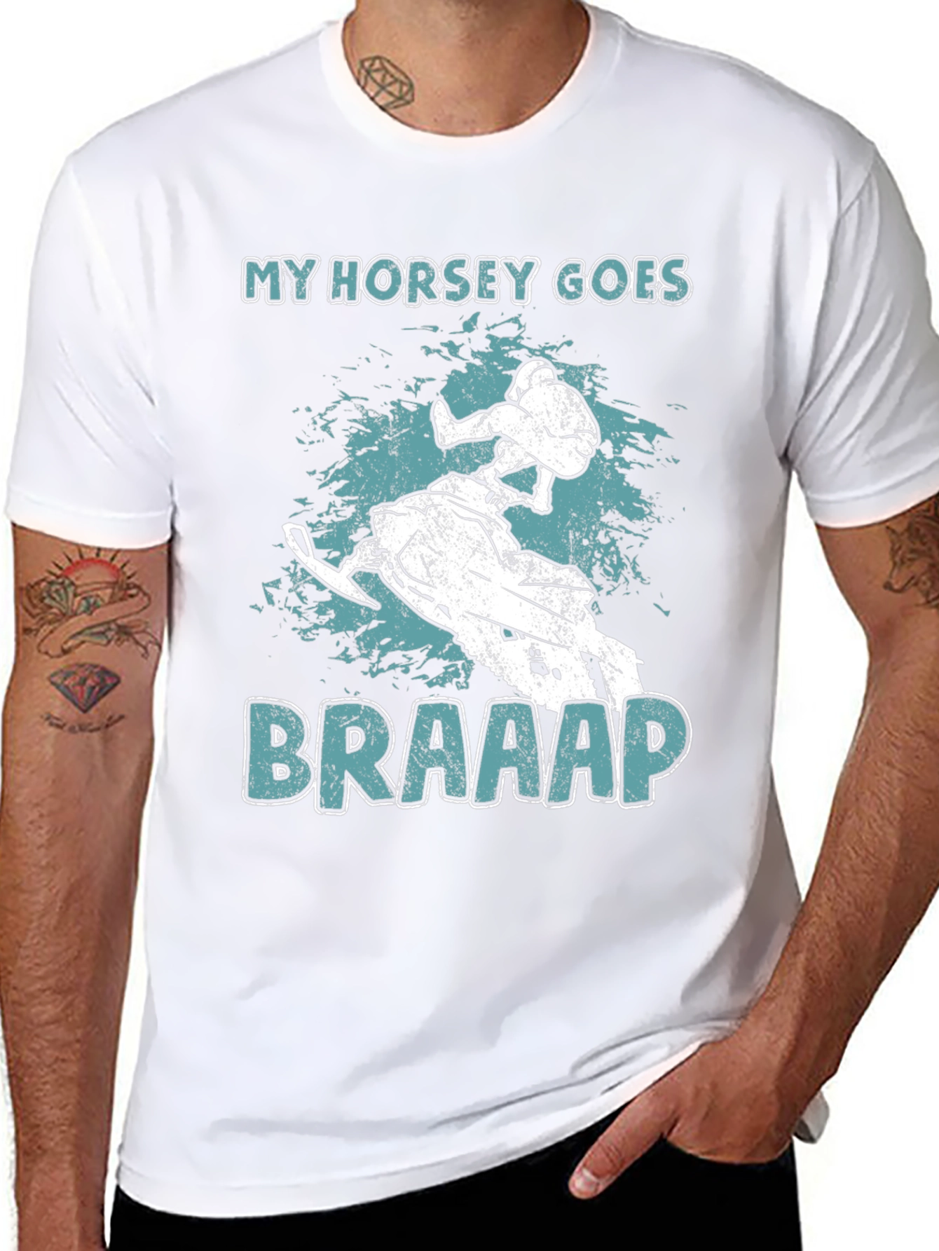 My Horsey Goes Braaap T-Shirt - Snowmobile Rider