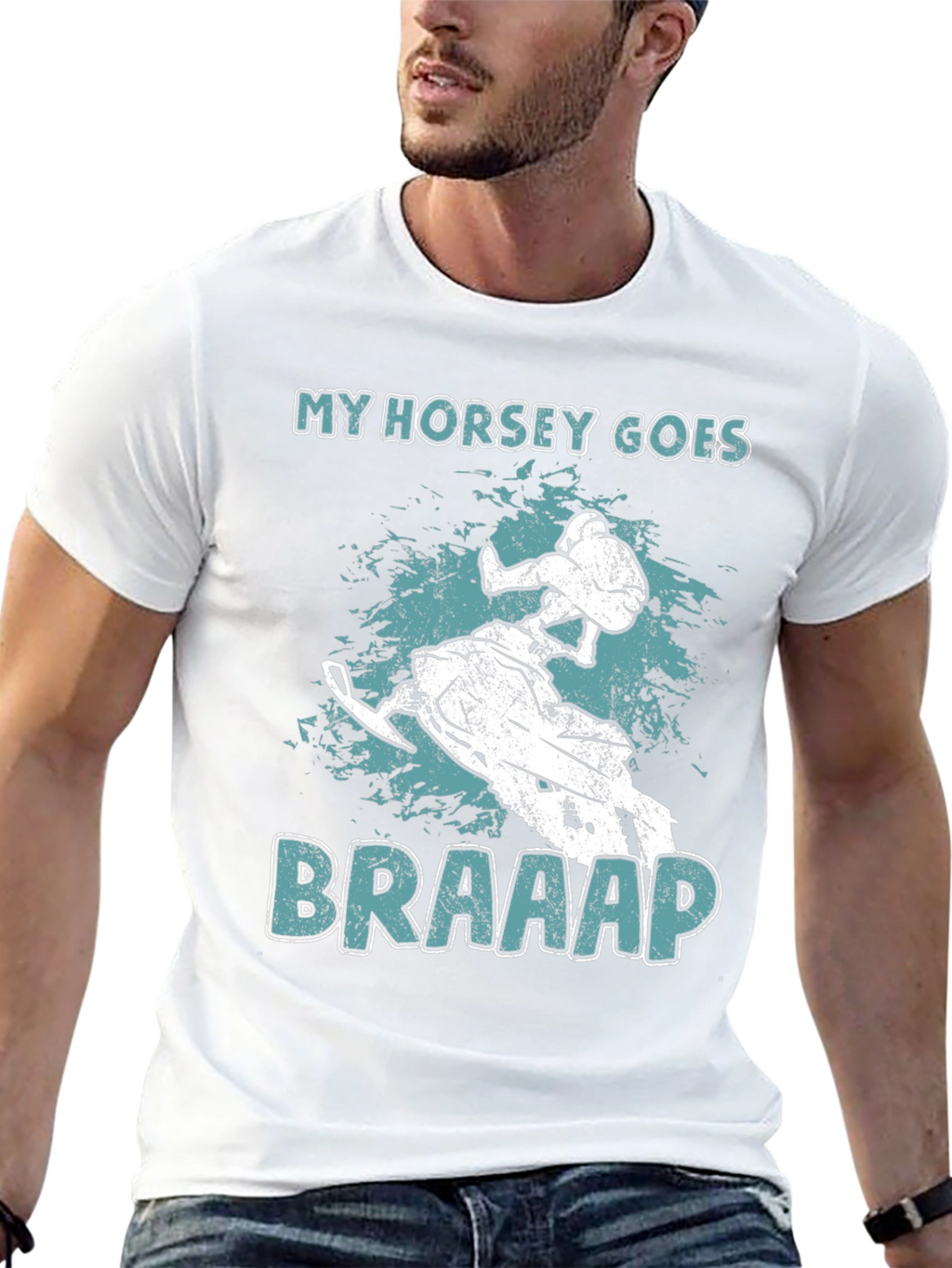 My Horsey Goes Braaap T-Shirt - Snowmobile Rider
