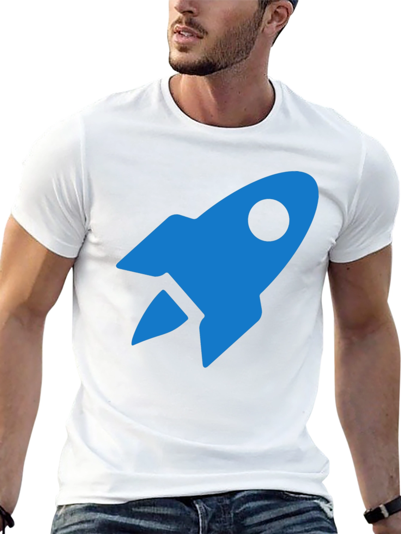 Blue Rocket Graphic Tee - Mens Black T-Shirt