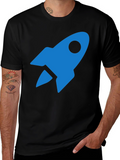Blue Rocket Graphic Tee - Mens Black T-Shirt