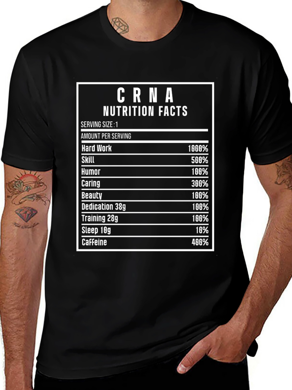 CRNA Nutrition Facts Funny T-Shirt