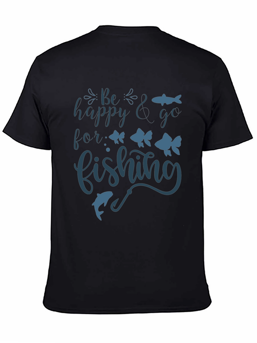 Be Happy & Go Fishing Graphic Tee