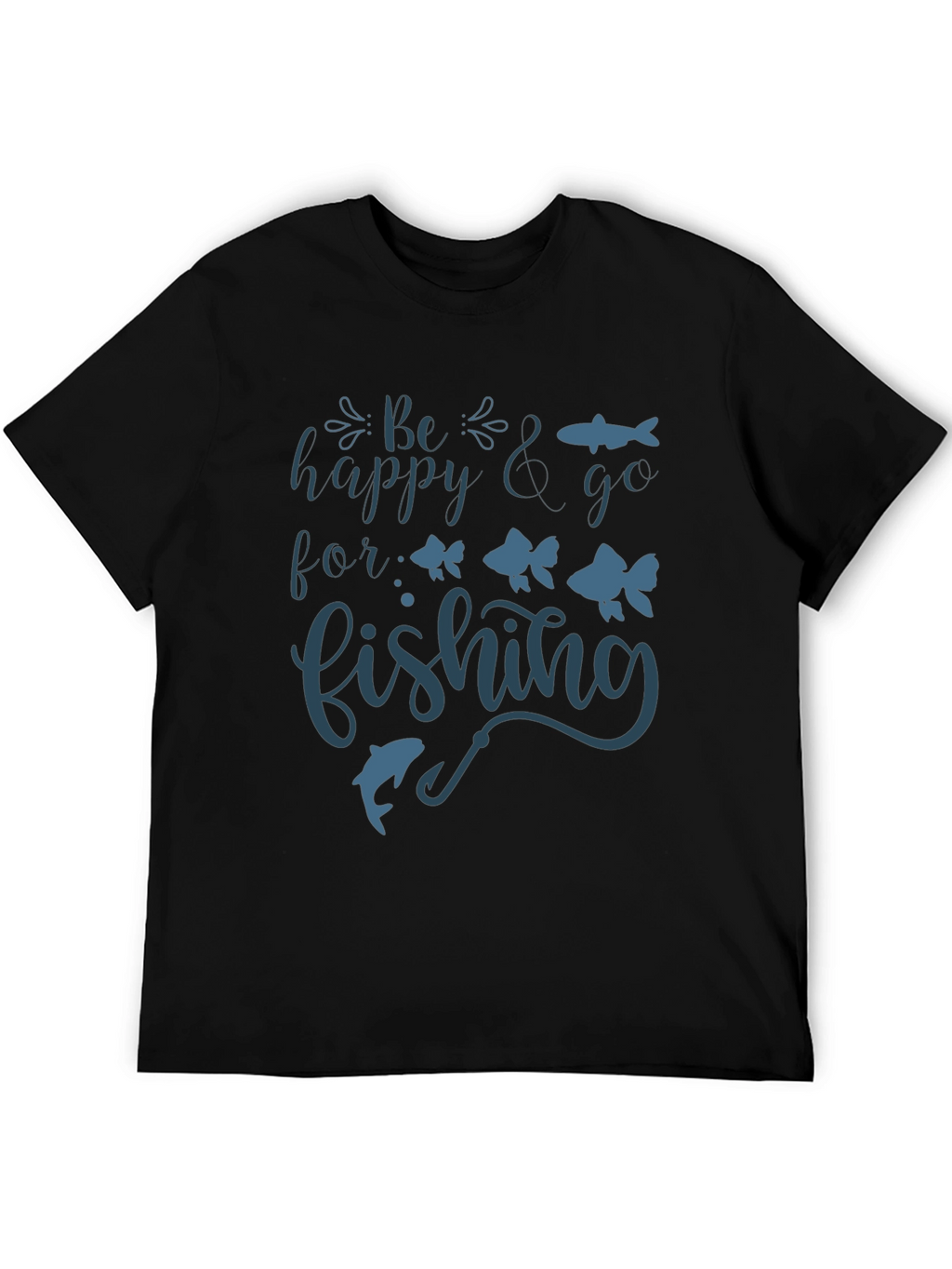 Be Happy & Go Fishing Graphic Tee