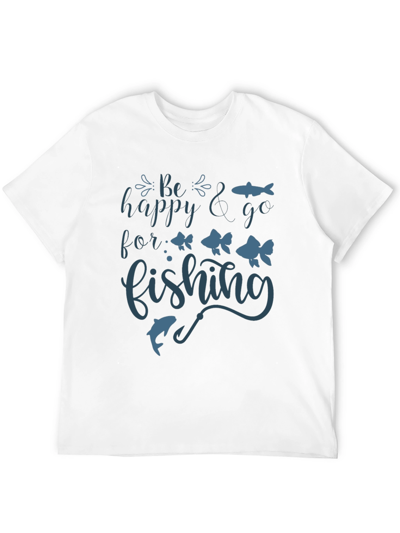Be Happy & Go Fishing Graphic Tee