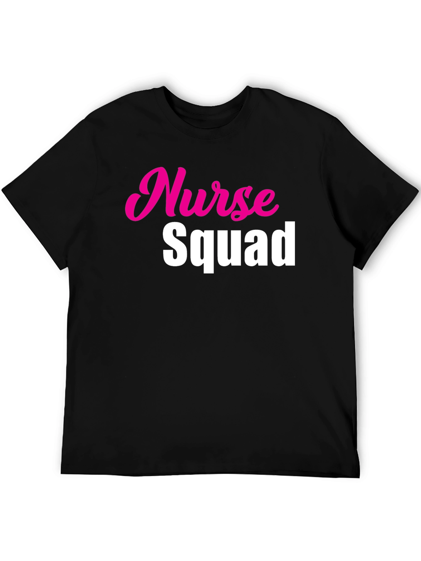 Nurse Squad Tee - Hot Pink & White Text on Black