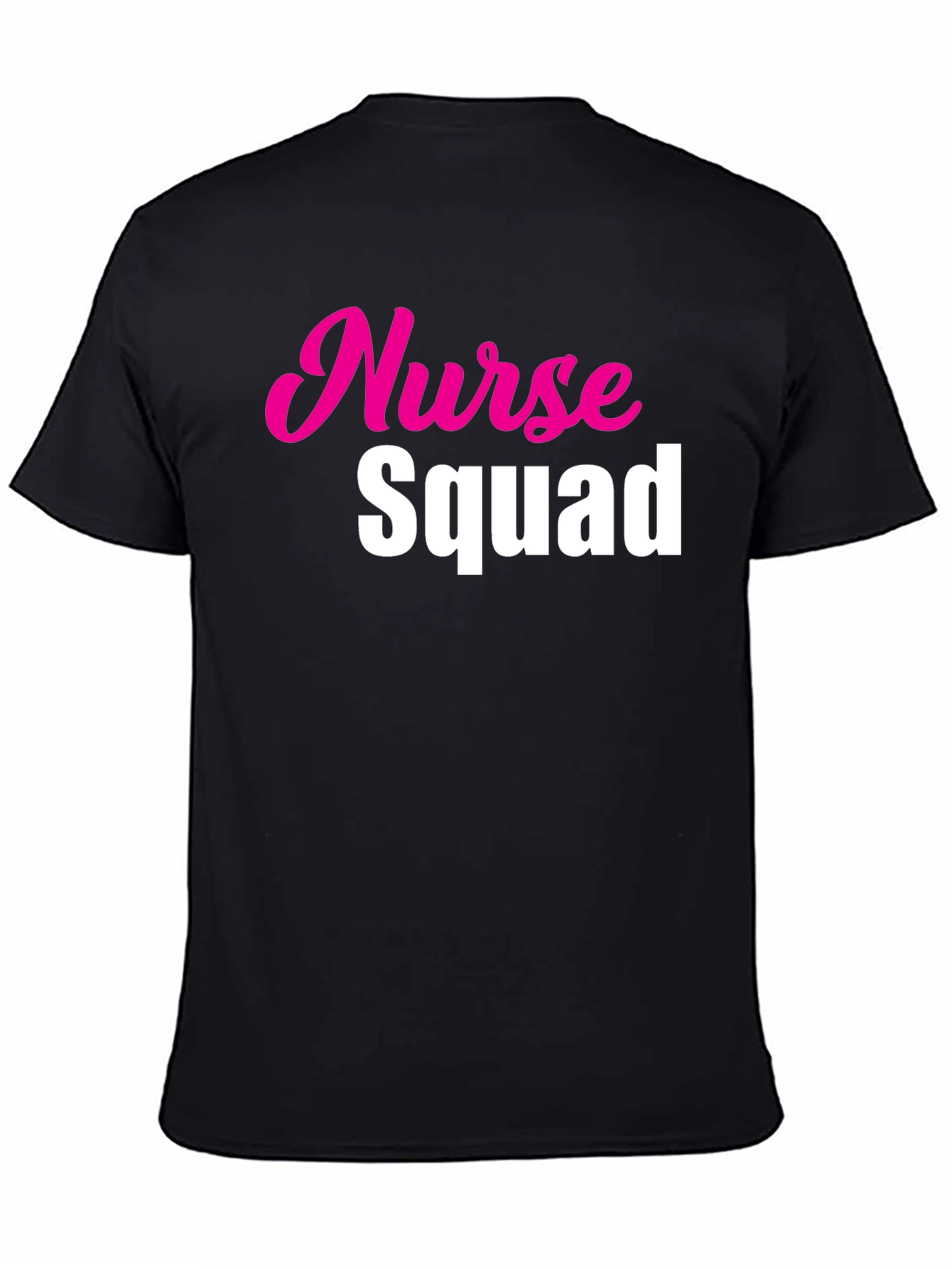 Nurse Squad Tee - Hot Pink & White Text on Black