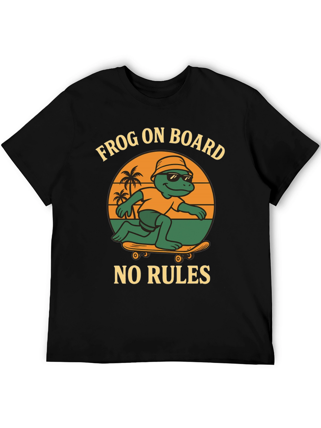 Frog On Board Graphic T-Shirt - Skateboarding Frog