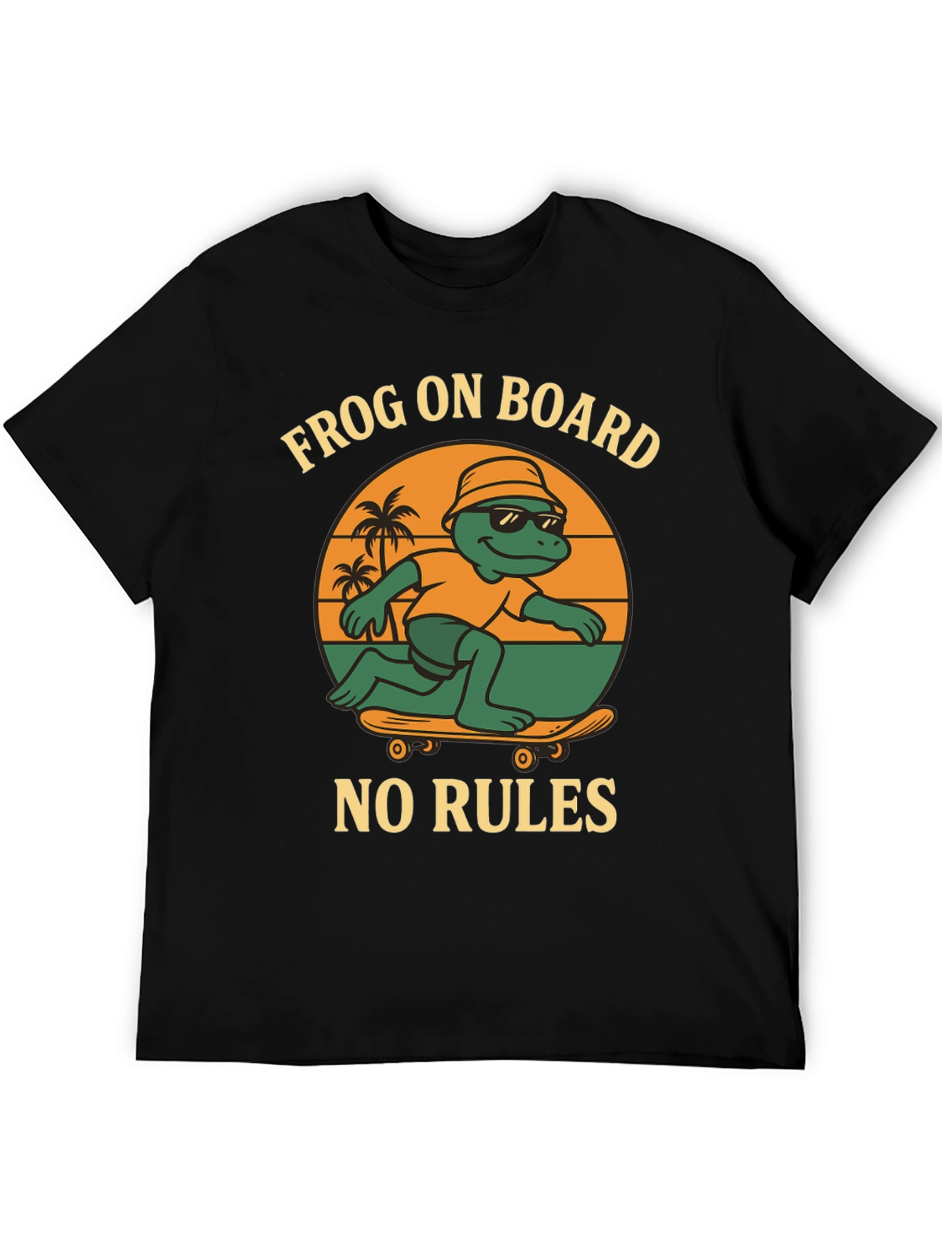 Frog On Board Graphic T-Shirt - Skateboarding Frog