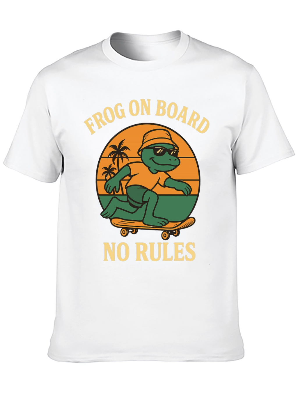 Frog On Board Graphic T-Shirt - Skateboarding Frog