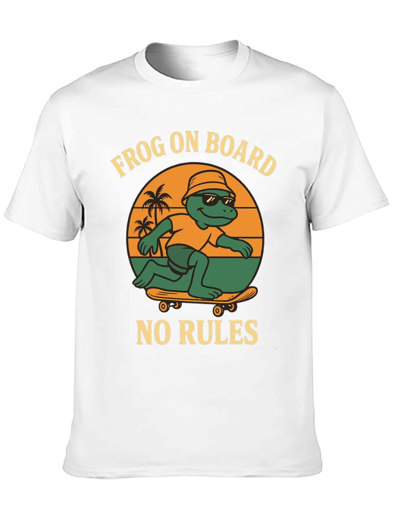 Frog On Board Graphic T-Shirt - Skateboarding Frog
