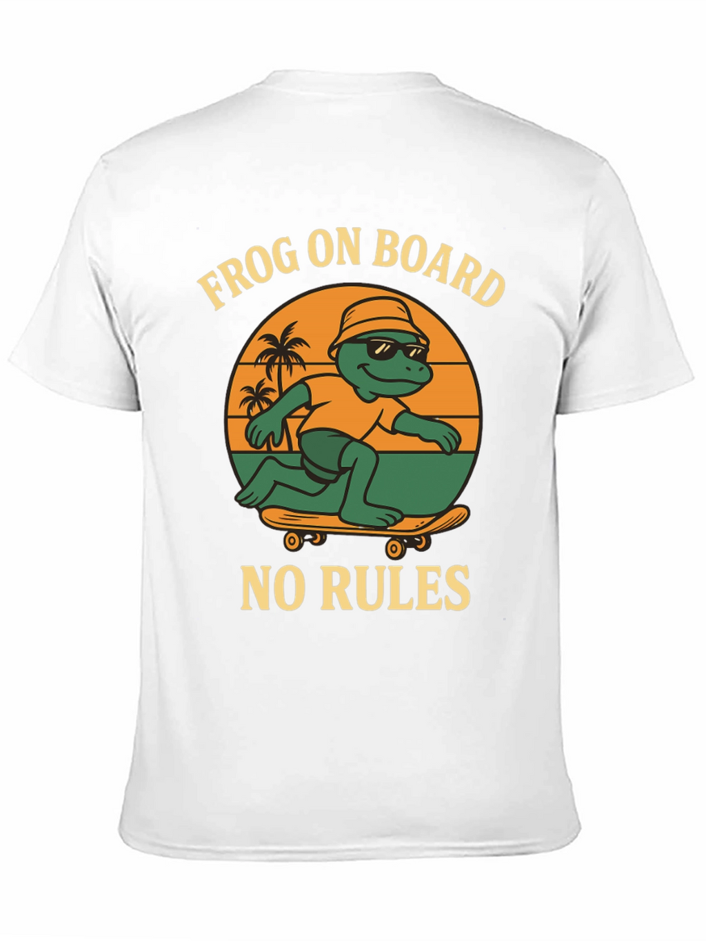 Frog On Board Graphic T-Shirt - Skateboarding Frog