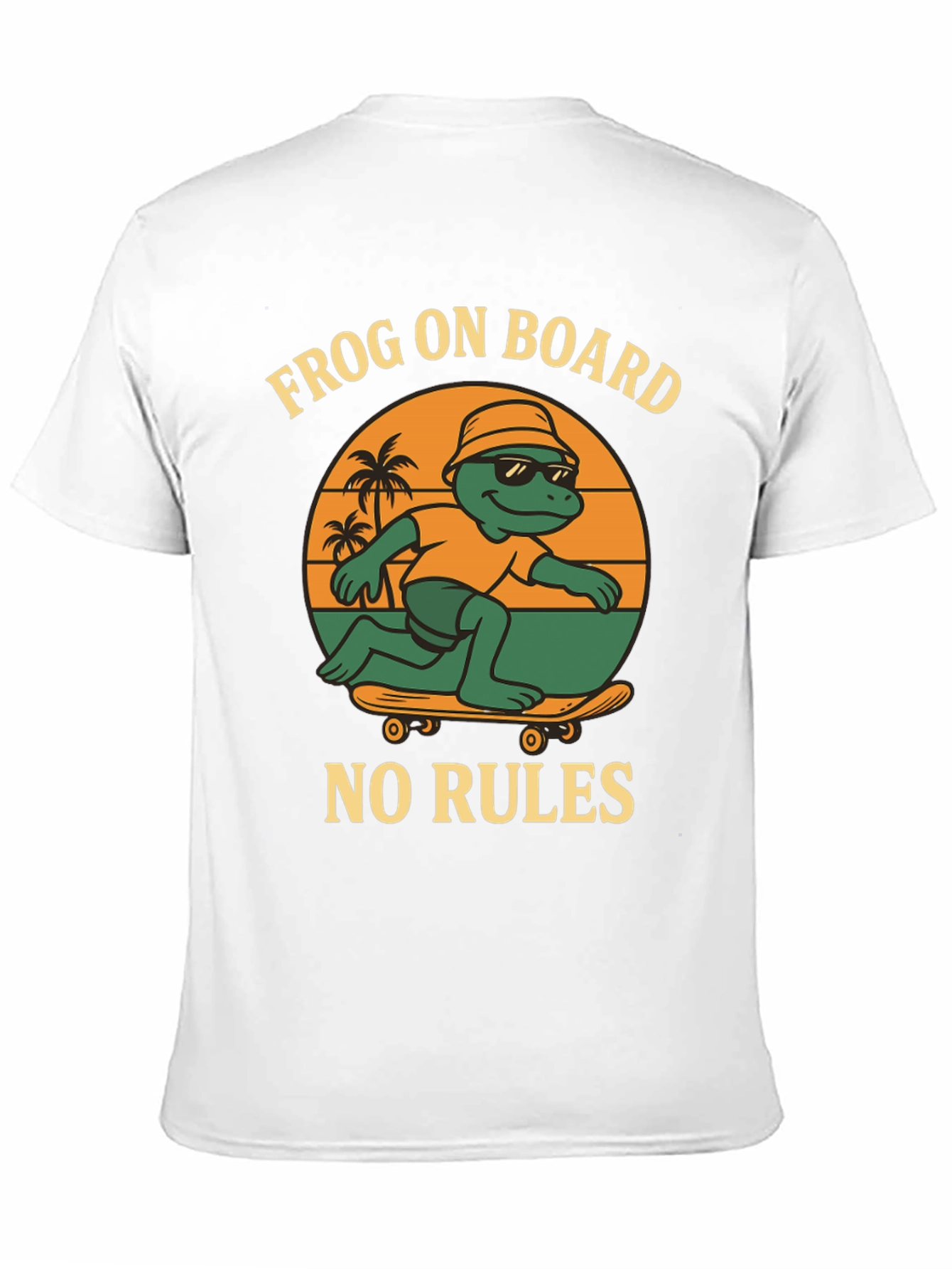 Frog On Board Graphic T-Shirt - Skateboarding Frog